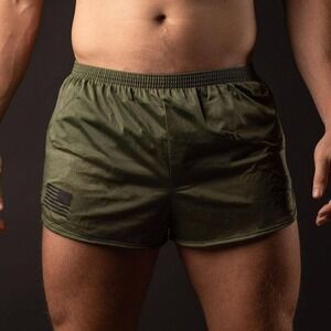 Grunt Style Ranger Silkies Mens Large Running Gym Workout Track Shorts Green